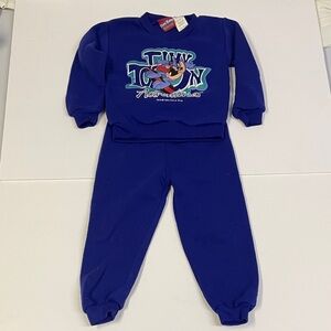 Vtg 1994 Tint Toon Adventures Size 4 Sweatshirt and Pants Set - Purple